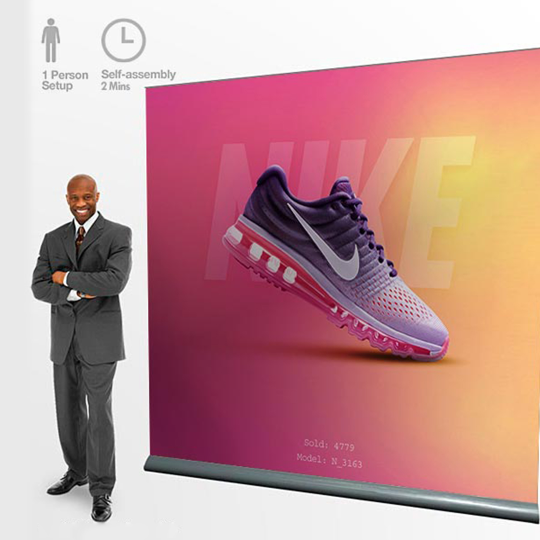 8ft by 7ft wider rollup banner